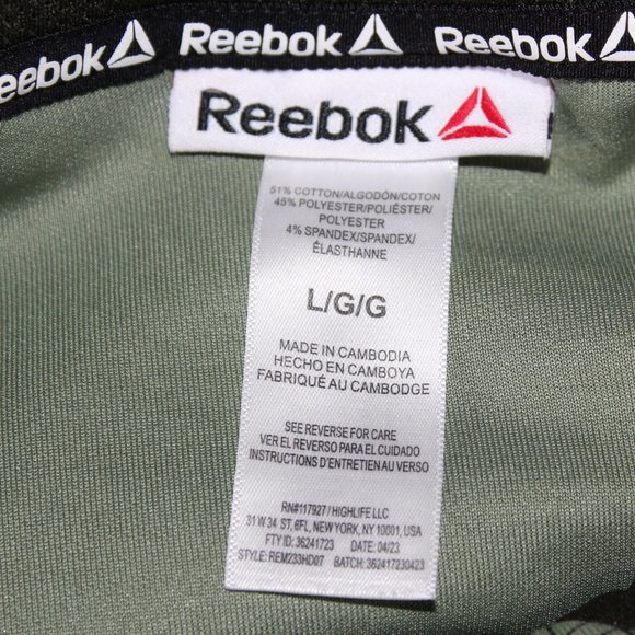 Men's Reebok Green & Black Allover Logo Unwind Hoodie Size L - Picture 9 of 12